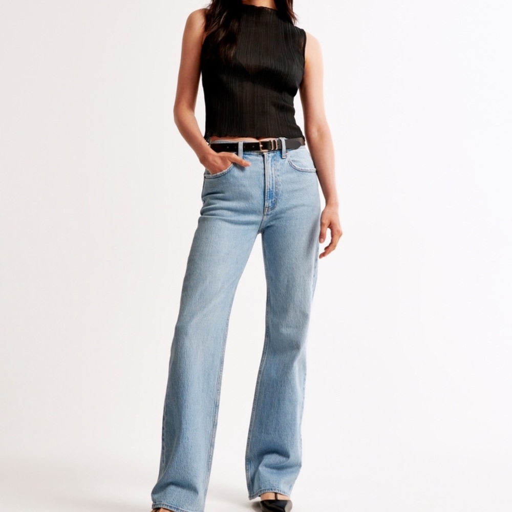 Abercrombie & Fitch Blue Flare Wide Leg Jeans